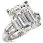 Classic GIA 10.64 carats Platinum Emerald-Cut Diamond engagement ring