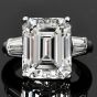 Classic GIA 10.64 carats Platinum Emerald-Cut Diamond engagement ring