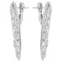 Estate Diamond 18K White Gold Open Style Hoop Earrings