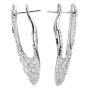 Estate Diamond 18K White Gold Open Style Hoop Earrings