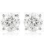 Classic 1.03cts Round Cut Diamond White Gold Stud Earrings