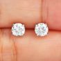 Classic 1.03cts Round Cut Diamond White Gold Stud Earrings