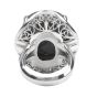 Estate GIA Black Opal Diamond Platinum Cocktail Ballerina Ring
