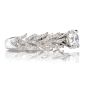 GIA Hidalgo Round Diamond 18K Gold Feather Band Engagement Ring
