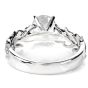 GIA Hidalgo Round Diamond 18K Gold Feather Band Engagement Ring