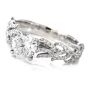GIA Hidalgo Round Diamond 18K Gold Feather Band Engagement Ring