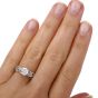 GIA Hidalgo Round Diamond 18K Gold Feather Band Engagement Ring