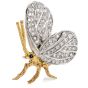 Vintage Butterfly Diamond Platinum !8k Gold Pin
