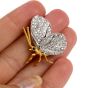 Vintage Butterfly Diamond Platinum !8k Gold Pin