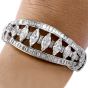 Vintage 16.95ct Marquise Diamond Platinum Gold Cuff Bangle Bracelet