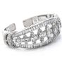 Vintage 16.95ct Marquise Diamond Platinum Gold Cuff Bangle Bracelet