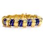 MAVITO 1980's Chic Blue Enamel 18K Gold Bangle Bracelet-Dover Jewelry