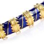 MAVITO 1980's Chic Blue Enamel 18K Gold Bangle Bracelet-Dover Jewelry