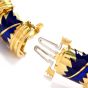 MAVITO 1980's Chic Blue Enamel 18K Gold Bangle Bracelet-Dover Jewelry