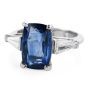 GIA Certified 6.15cts  Ceylon No Heat Natural Sapphire and Diamond Platinum Ring 