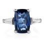 GIA Certified 6.15cts  Ceylon No Heat Natural Sapphire and Diamond Platinum Ring 