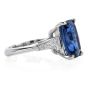 GIA Certified 6.15cts  Ceylon No Heat Natural Sapphire and Diamond Platinum Ring 