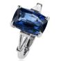 GIA Certified 6.15cts  Ceylon No Heat Natural Sapphire and Diamond Platinum Ring 