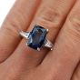 GIA Certified 6.15cts  Ceylon No Heat Natural Sapphire and Diamond Platinum Ring 