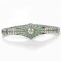Vintage Art Deco Diamond Emerald Platinum Starburst Bracelet