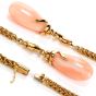 Vintage Coral 18K Gold Convertible Drop Necklace Earring Jackets