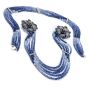 Diamond Sapphire 18K Gold Flower Multistrand Ombre Necklace Brooch 