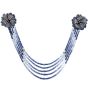 Diamond Sapphire 18K Gold Flower Multistrand Ombre Necklace Brooch 
