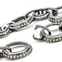 Estate Diamond 18K Gold Circle Chain Link Bracelet