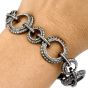 Estate Diamond 18K Gold Circle Chain Link Bracelet