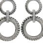 Estate Diamond 18K Gold Circle Dangle Drop Earrings