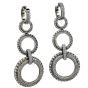 Estate Diamond 18K Gold Circle Dangle Drop Earrings