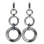 Estate Diamond 18K Gold Circle Dangle Drop Earrings
