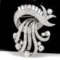 Vintage 1950's 18.00cts Diamond Brooch Platinum Pin