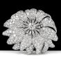 Vintage Floral Motif 12.10cts Diamond Platinum Lapel Pin Brooch