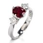 Tacori Diamond 3 Stone Engagement Ruby Platinum Ring