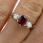Tacori Ruby Diamond 3 Stone Engagement Platinum Ring