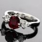 Tacori Ruby Diamond 3 Stone Engagement Platinum Ring