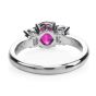 Certified GIA Burma Ruby Diamond Platinum Three Stone Engagement Ring
