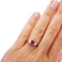 Certified GIA Burma Ruby Diamond Platinum Three Stone Engagement Ring