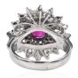 Estate GIA Ruby 3.65ct Diamond Platinum Floral Cocktail Ring