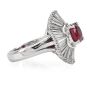 Estate GIA Ruby 3.91ct Diamond Platinum Elegant Ballerina Ring