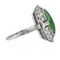 Vintage GIA Apple Green Jade 2.80ct Diamond Platinum Ring