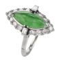 Vintage GIA Apple Green Jade 2.80ct Diamond Platinum Ring