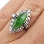 Vintage GIA Apple Green Jade 2.80ct Diamond Platinum Ring