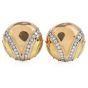  Italian 18k Circular Button 18k Gold Clip Earrings By Dario