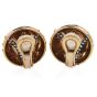  Italian 18k Circular Button 18k Gold Clip Earrings By Dario