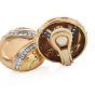  Italian 18k Circular Button 18k Gold Clip Earrings By Dario