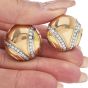 Italian 18k Circular Button 18k Gold Clip Earrings By Dario