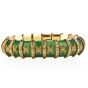 Vintage Snake Green Paillonne Enamel 18k Gold Bracelet 