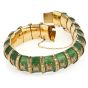 Vintage Snake Green Paillonne Enamel 18k Gold Bracelet 